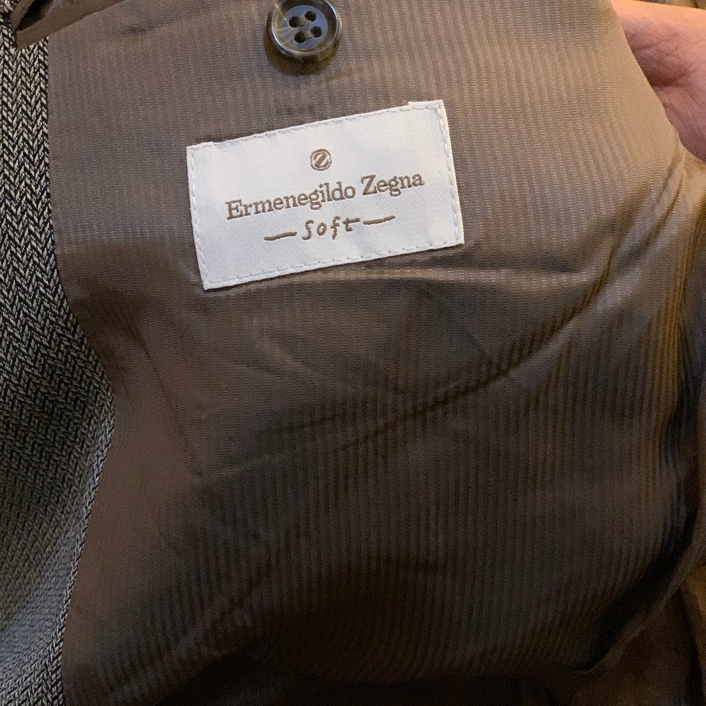 Ermenegildo zegna brown herringbone blazer